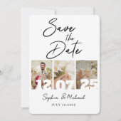 Elegant Photo Collage Save the Date Card (Voorkant)