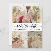 Elegant Photo Collage Save the Date Card Bedankkaart (Voorkant)