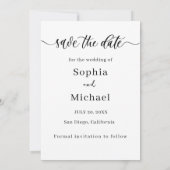 Elegant Photo Collage Save the Date Card Bedankkaart (Achterkant)