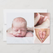 Elegant Photo Collage Signature Script Baptisme Bedankkaart (Achterkant)