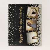 Elegant Photo Collage Silver Gold 50e Jubileum Legpuzzel (Verticaal)