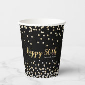 Elegant Photo Collage Silver Gold 50e Jubileum Papieren Bekers (Voorkant)