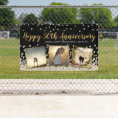 Elegant Photo Collage Silver Gold 50e Jubileum Spandoek (Insitu)