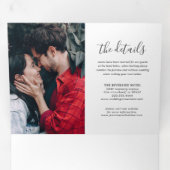 Elegant Photo Collage Wedding All-in-One Drieluik Uitnodiging (Binnenzijde eerst)