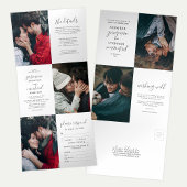 Elegant Photo Collage Wedding All-in-One Drieluik Uitnodiging