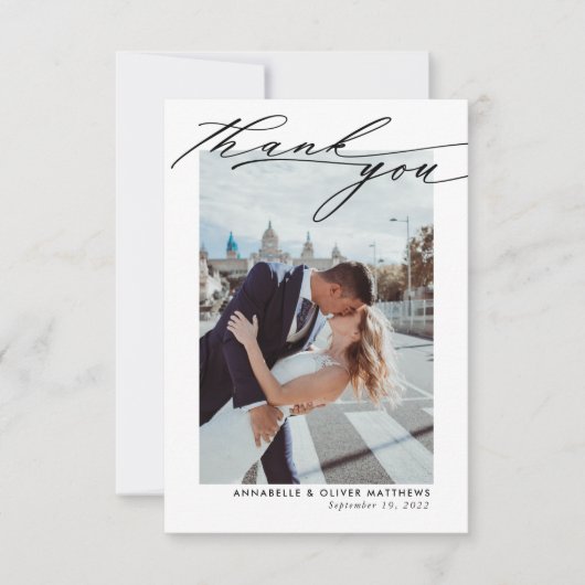 Elegant Photo Collage Wedding  Bedankkaart (Voorkant)