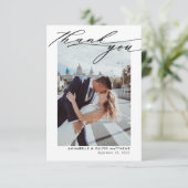 Elegant Photo Collage Wedding  Bedankkaart (Staand voorkant)