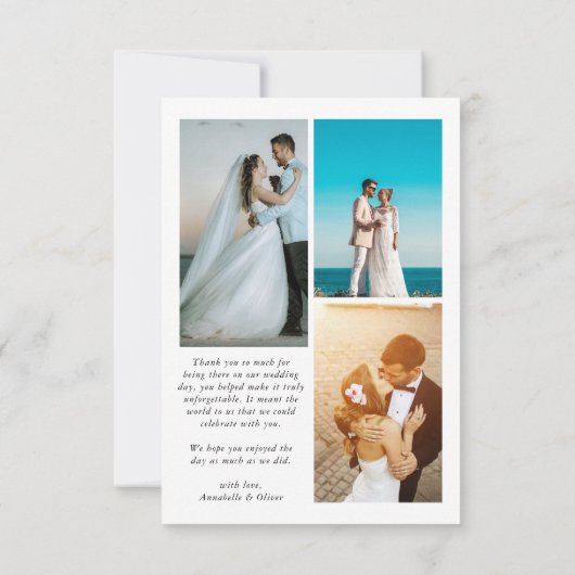 Elegant Photo Collage Wedding  Bedankkaart (Achterkant)