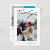 Elegant Photo Collage Wedding  Bedankkaart (Voorkant / Achterkant)