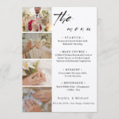 Elegant Photo Collage Wedding Dinner Menu Card (Voorkant)