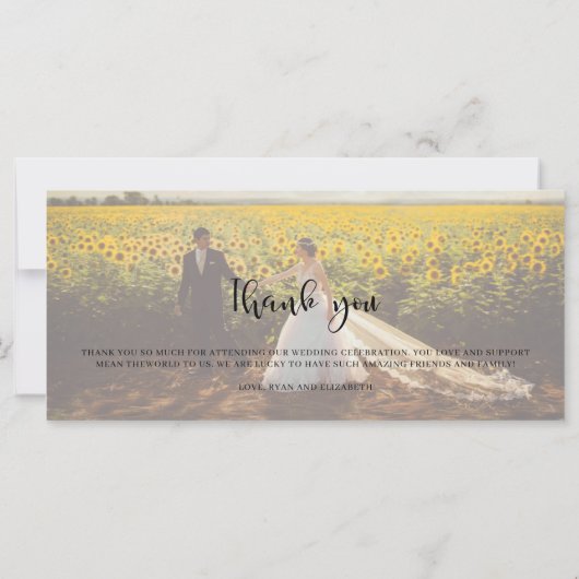 Elegant Photo Collage Wedding Hartelijk dank (Achterkant)