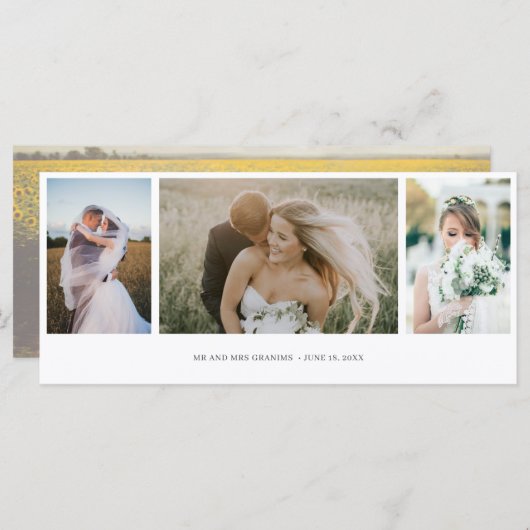 Elegant Photo Collage Wedding Hartelijk dank (Voorkant / Achterkant)