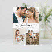Elegant Photo Collage Wedding Hartelijk dank Bedankkaart (Staand voorkant)