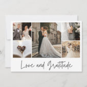 Elegant Photo Collage Wedding Hartelijk dank Bedankkaart (Voorkant)