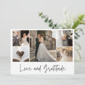 Elegant Photo Collage Wedding Hartelijk dank Bedankkaart (Staand voorkant)