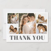 Elegant Photo Collage Wedding Hartelijk dank Bedankkaart (Voorkant)