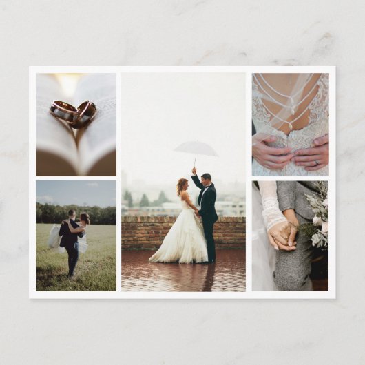 Elegant Photo Collage Wedding Hartelijk dank Briefkaart (Voorkant)