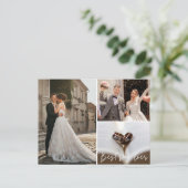Elegant Photo Collage Wedding Hartelijk dank Briefkaart (Staand voorkant)
