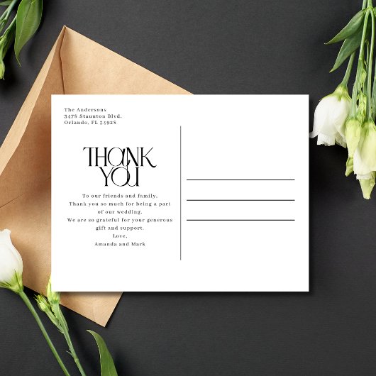 Elegant Photo Collage Wedding Hartelijk dank Briefkaart