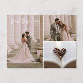 Elegant Photo Collage Wedding Hartelijk dank Briefkaart (Voorkant)
