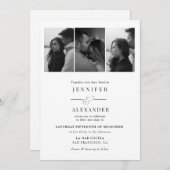 Elegant  Photo Collage Wedding Kaart (Voorkant / Achterkant)