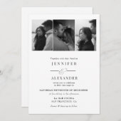 Elegant Photo Collage Wedding Kaart (Voorkant / Achterkant)