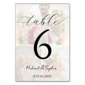 Elegant Photo Collage Wedding Table Number Card Kaart (Achterkant)