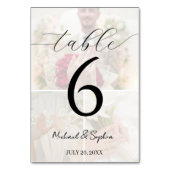 Elegant Photo Collage Wedding Table Number Card Kaart (Voorkant)