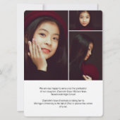 Elegant Photo Collage White Typography Afstuderen Kaart (Achterkant)