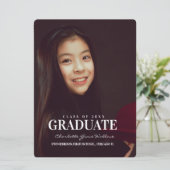 Elegant Photo Collage White Typography Afstuderen Kaart (Staand voorkant)