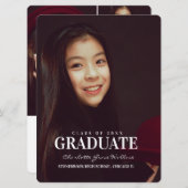 Elegant Photo Collage White Typography Afstuderen Kaart (Voorkant / Achterkant)