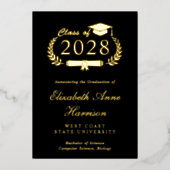 Elegant Photo College Afstuderen Folie Aankondigin Folie Uitnodiging (Voorkant)