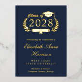 Elegant Photo College Afstuderen Folie Aankondigin Folie Uitnodiging (Voorkant)