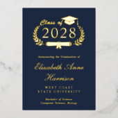 Elegant Photo College Afstuderen Folie Aankondigin Uitnodiging (Voorkant)