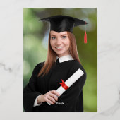 Elegant Photo College Afstuderen Folie Aankondigin Uitnodiging (Achterkant)