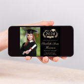 Elegant Photo College Black Graduparty Kaart