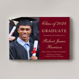 Elegant Photo College Bourgogne Goud Afstuderen Aankondiging