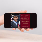 Elegant Photo College Bourgogne Goud Afstuderen Aankondiging