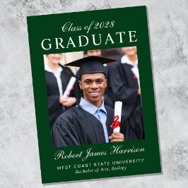 Elegant Photo College Green Afstuderen Aankondiging