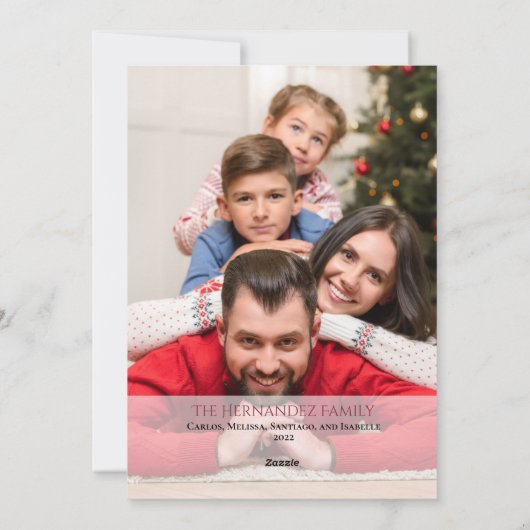 Elegant Photo Comfort & Joy Poinsettia Kerstmis Feestdagenkaart (Achterkant)