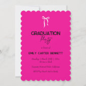 Elegant Photo Coquette Black Pink Bow Graduation Kaart (Achterkant)