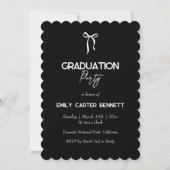 Elegant Photo Coquette Black White Bow Graduation Kaart (Achterkant)