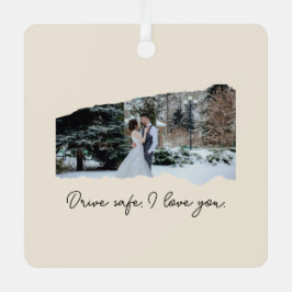 Elegant Photo Couples Drive Safe Car Ornament