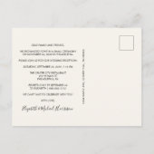 Elegant Photo Cream Wedding Reception Aankondigingskaart (Achterkant)