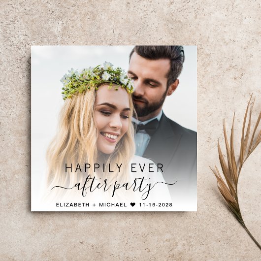 Elegant Photo Cream Wedding Reception Kaart