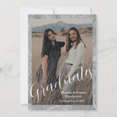 Elegant photo double graduation Announcement Kaart (Achterkant)