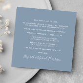 Elegant Photo Dusty Blue Wedding Reception Kaart