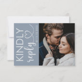 Elegant Photo Dusty Blue Wedding RSVP Kaartje (Voorkant)