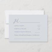Elegant Photo Dusty Blue Wedding RSVP Kaartje (Achterkant)
