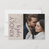 Elegant Photo Dusty Roos & Beige Wedding RSVP Kaartje (Voorkant)